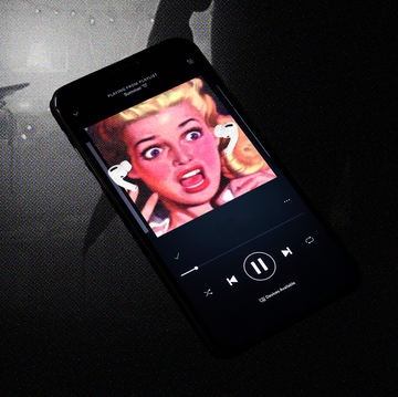 phone with music and a horrified face