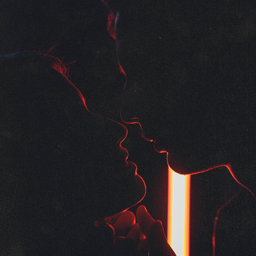 couple about to kiss